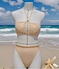 swimwear,bikini,laser cut,bead,neck tie